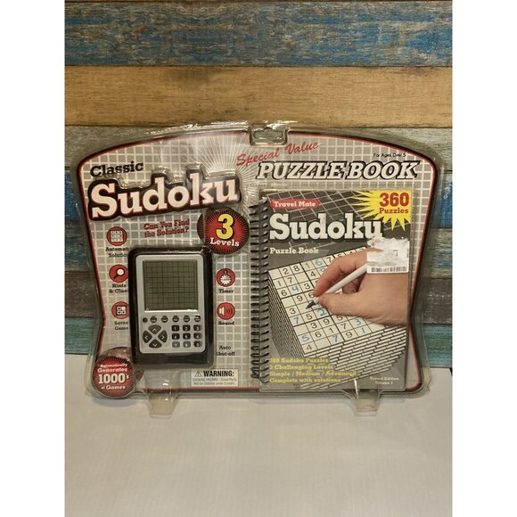 Sudoku Travel Mate Electronic Handheld Game & Puzzle Book New & Sealed - Picture 1 of 6